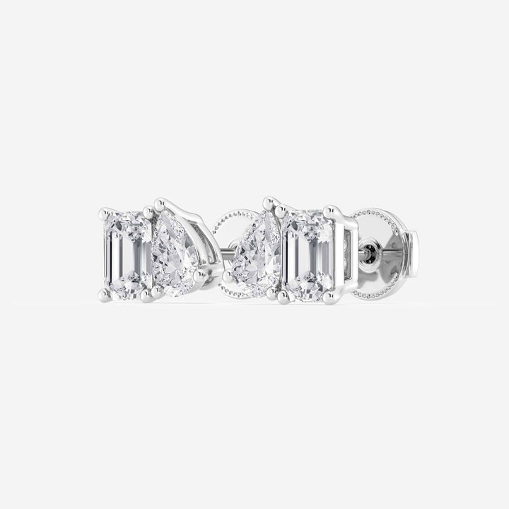 Toi Et Moi Emerald & Pear Lab Grown Diamond Stud Earrings