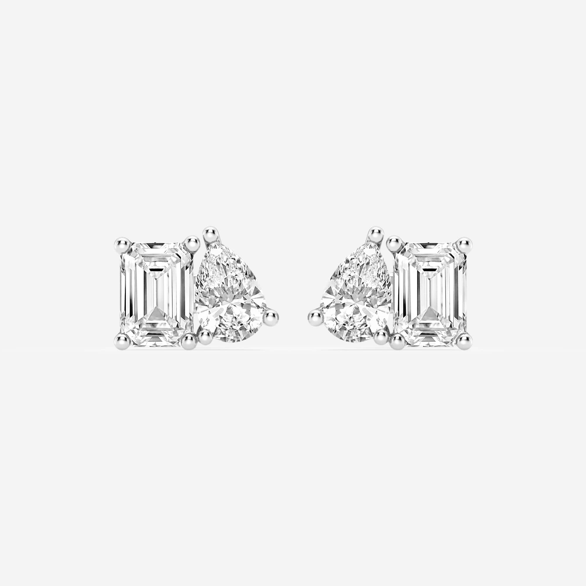 Toi Et Moi Emerald & Pear Lab Grown Diamond Stud Earrings