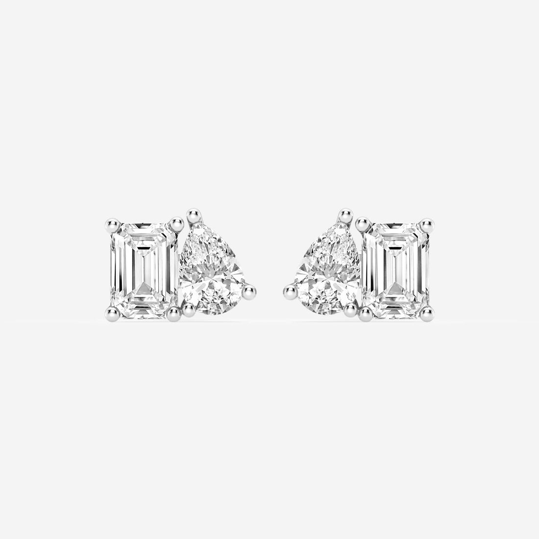 Toi Et Moi Emerald & Pear Lab Grown Diamond Stud Earrings