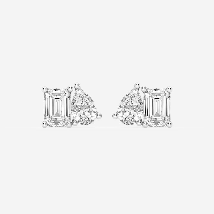 Toi Et Moi Emerald & Pear Lab Grown Diamond Stud Earrings