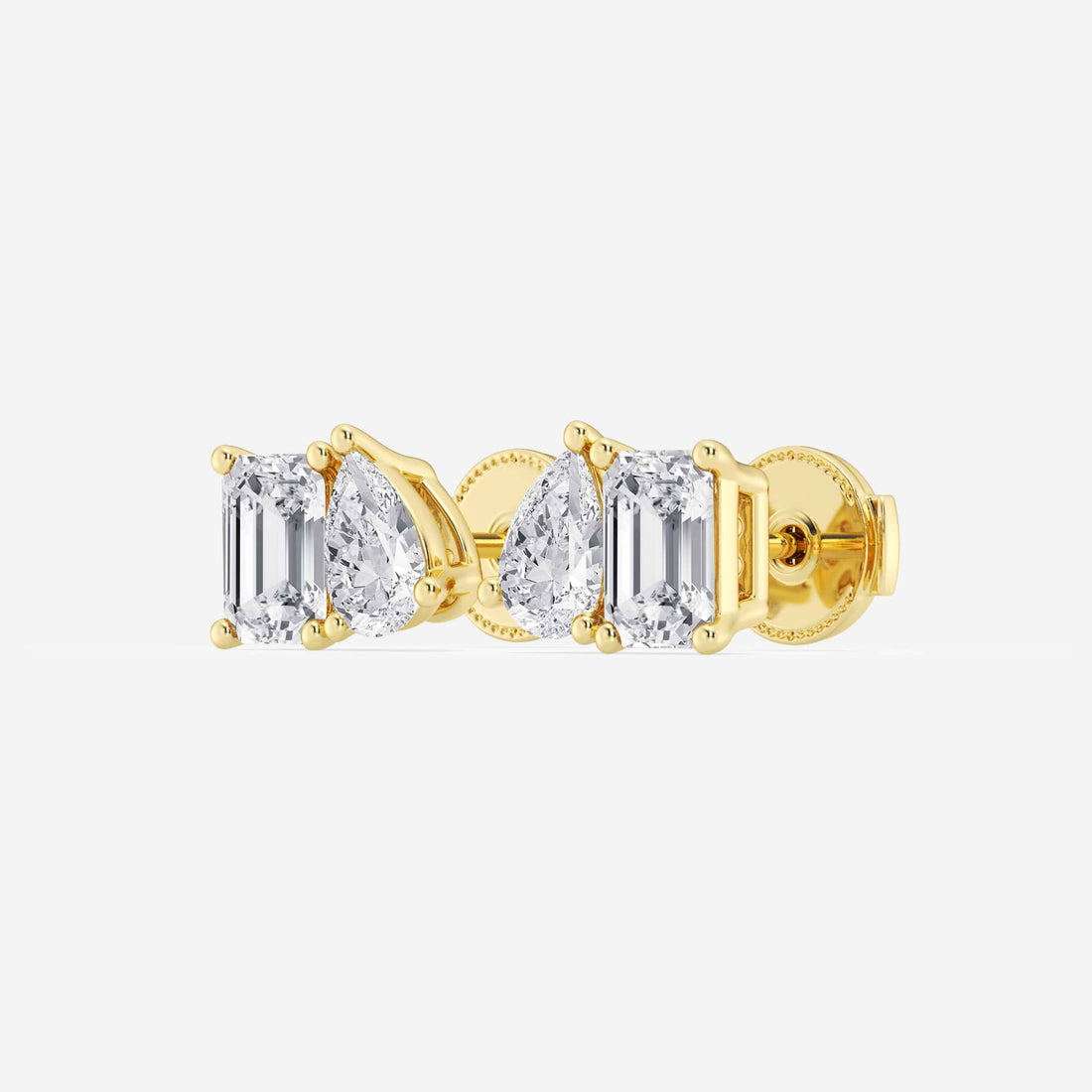 Toi Et Moi Emerald & Pear Lab Grown Diamond Stud Earrings