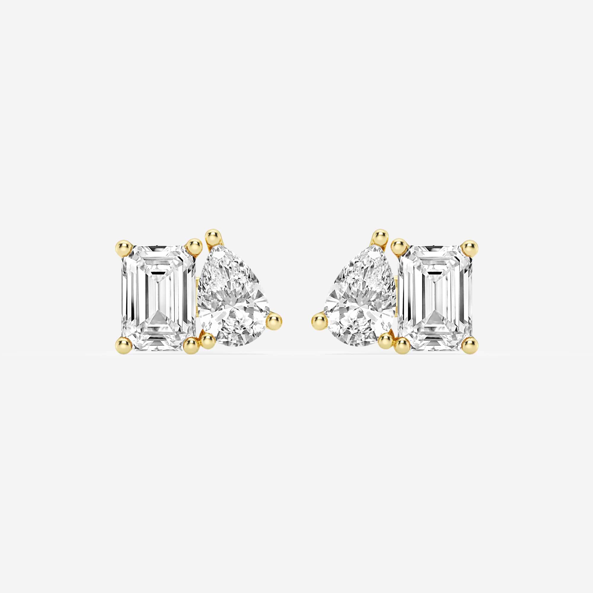 Toi Et Moi Emerald & Pear Lab Grown Diamond Stud Earrings