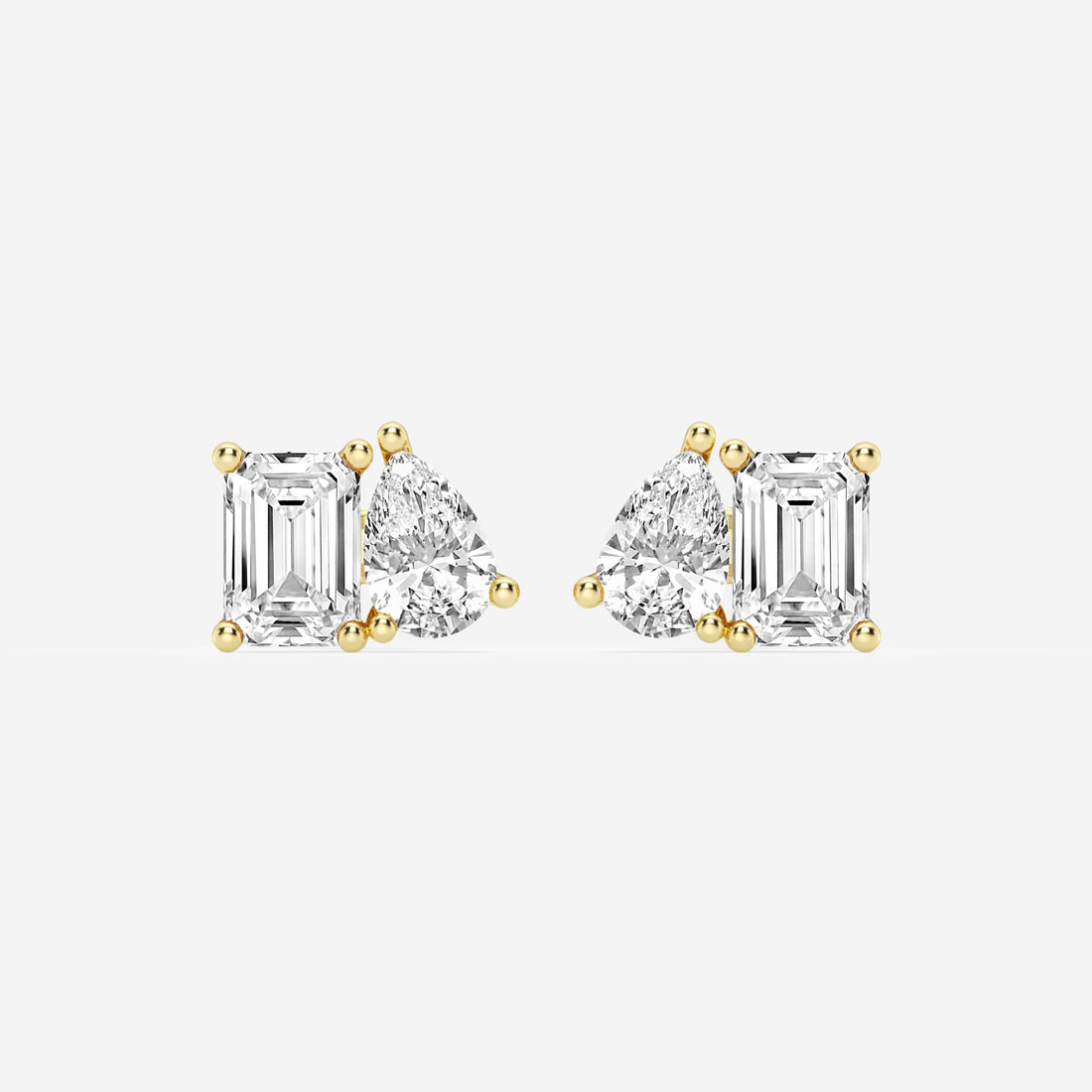 Toi Et Moi Emerald & Pear Lab Grown Diamond Stud Earrings