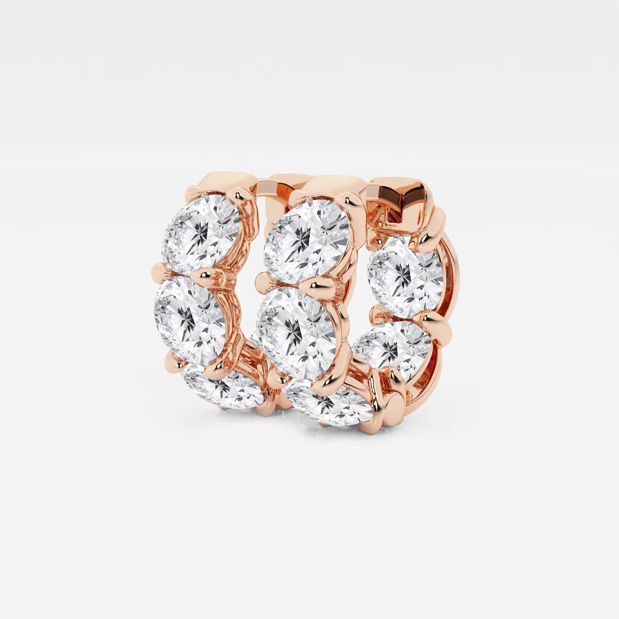 Roselle Diamond Huggie Hoop Earrings