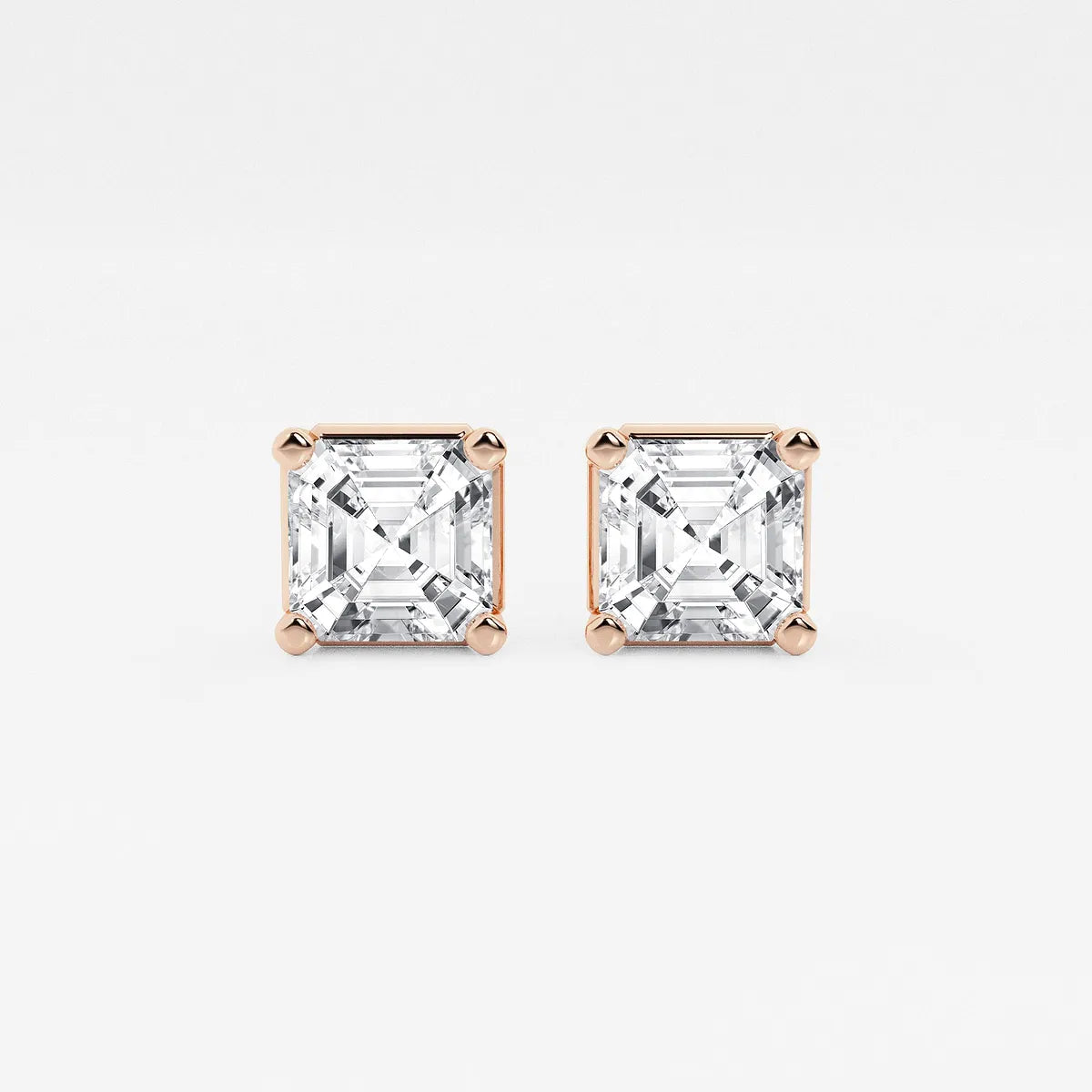 Timeless Asscher Diamond Solitaire Stud Earrings
