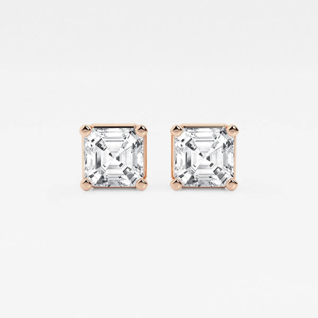 Timeless Asscher Diamond Solitaire Stud Earrings