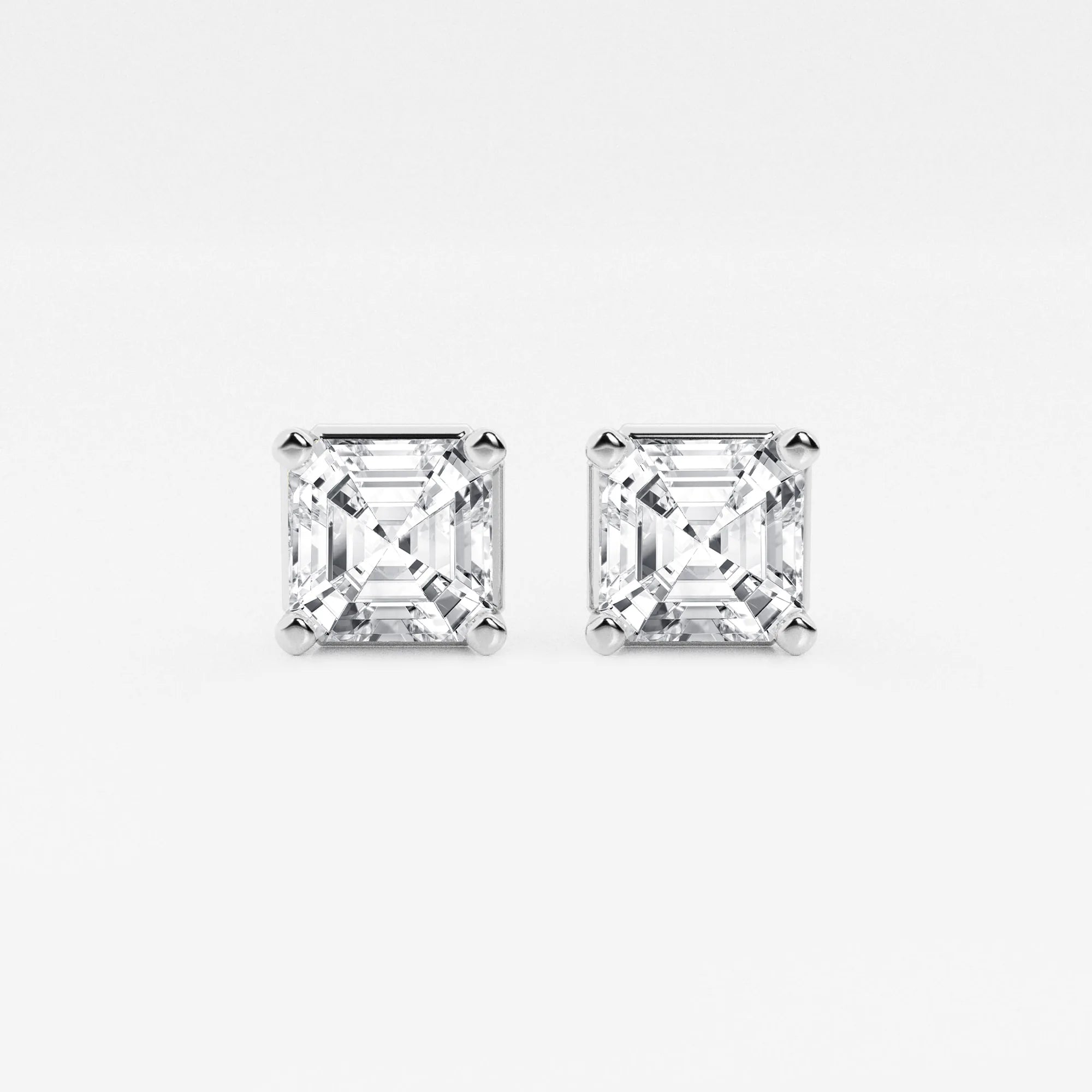 Timeless Asscher Diamond Solitaire Stud Earrings