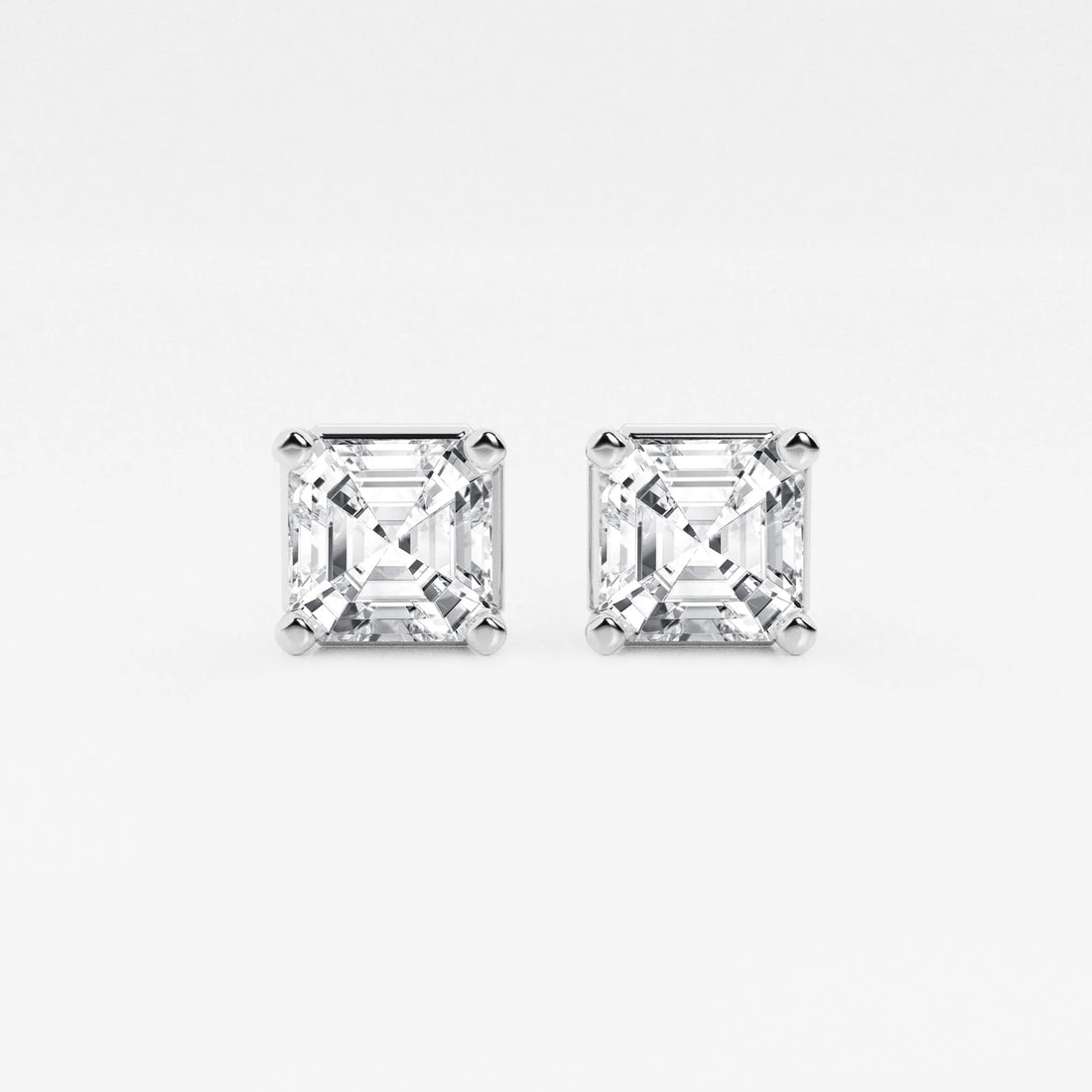 Timeless Asscher Diamond Solitaire Stud Earrings