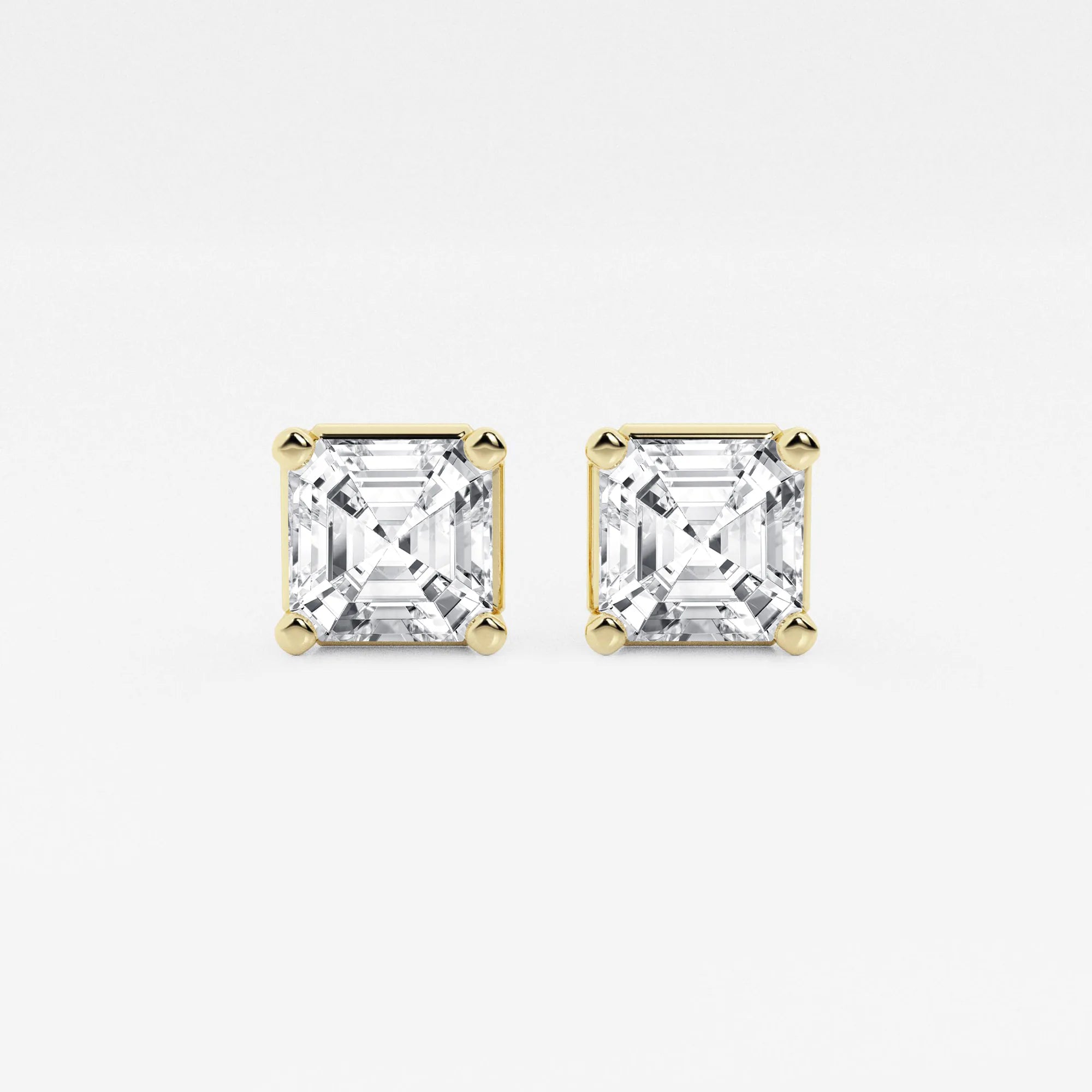 Timeless Asscher Diamond Solitaire Stud Earrings