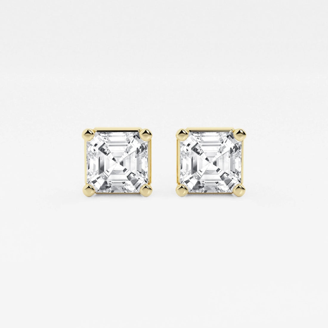 Timeless Asscher Diamond Solitaire Stud Earrings