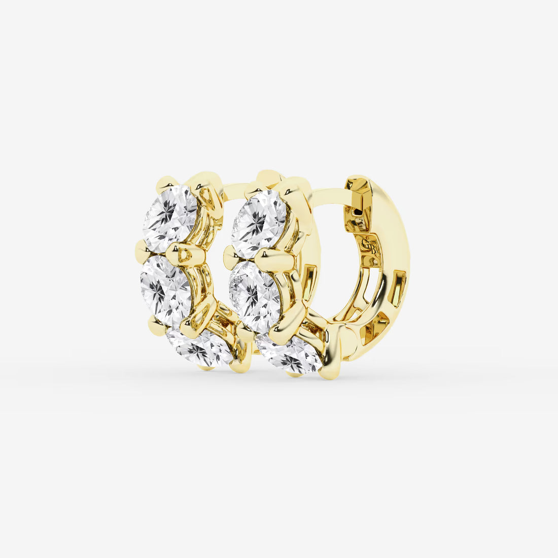 Luxe Spark Diamond Huggie Hoops