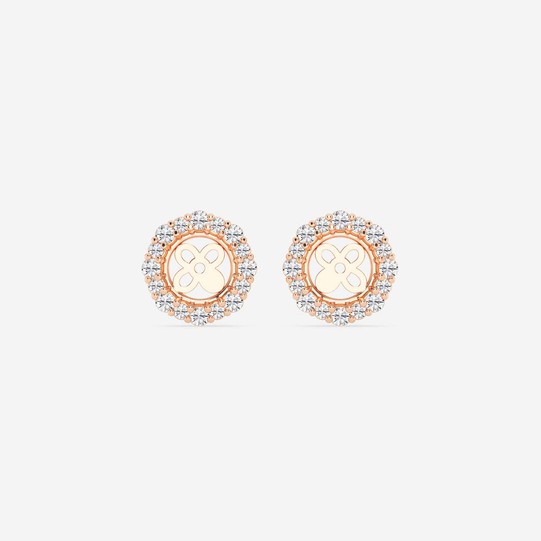 Celestia Round Lab Grown Diamond Halo Earring Jackets