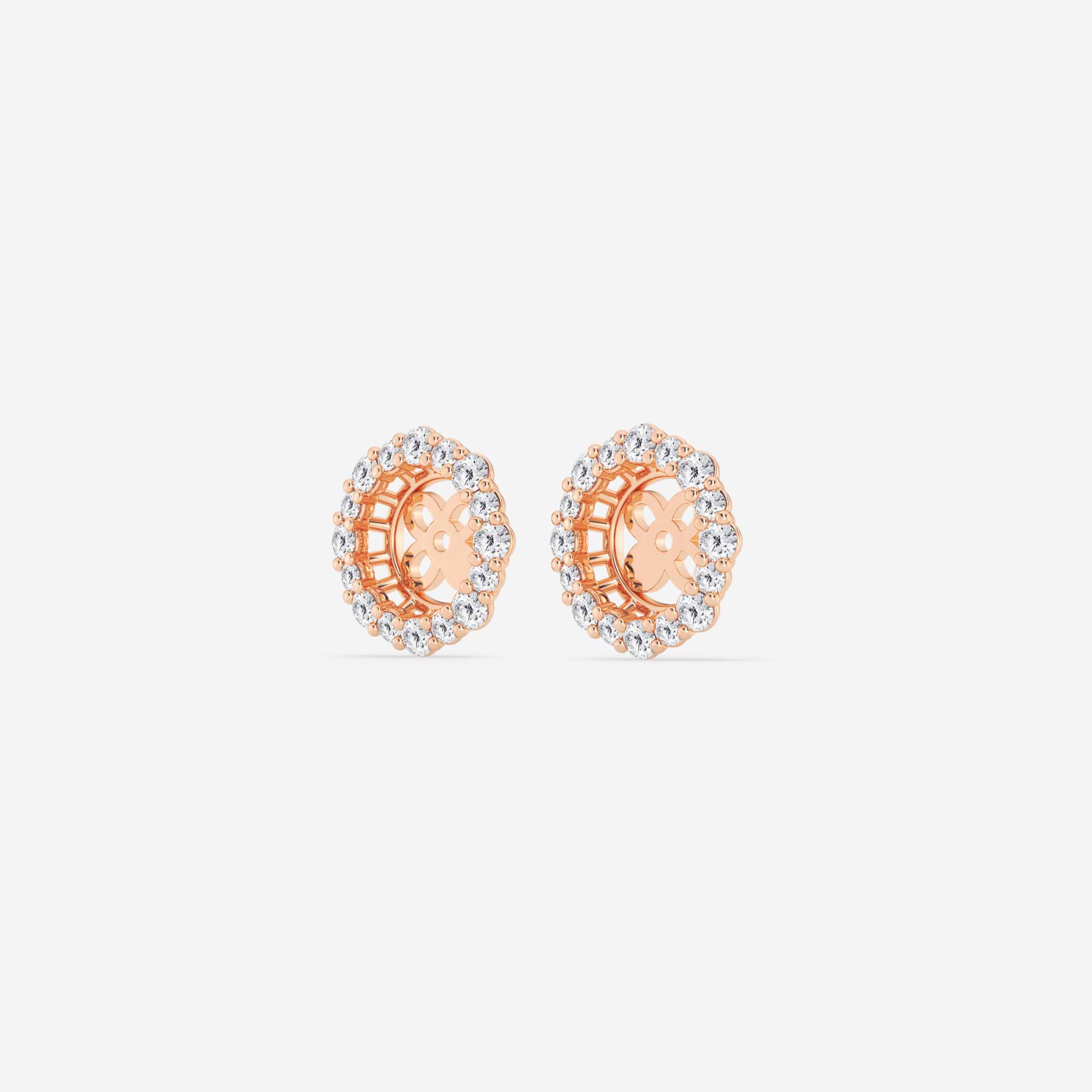 Celestia Round Lab Grown Diamond Halo Earring Jackets