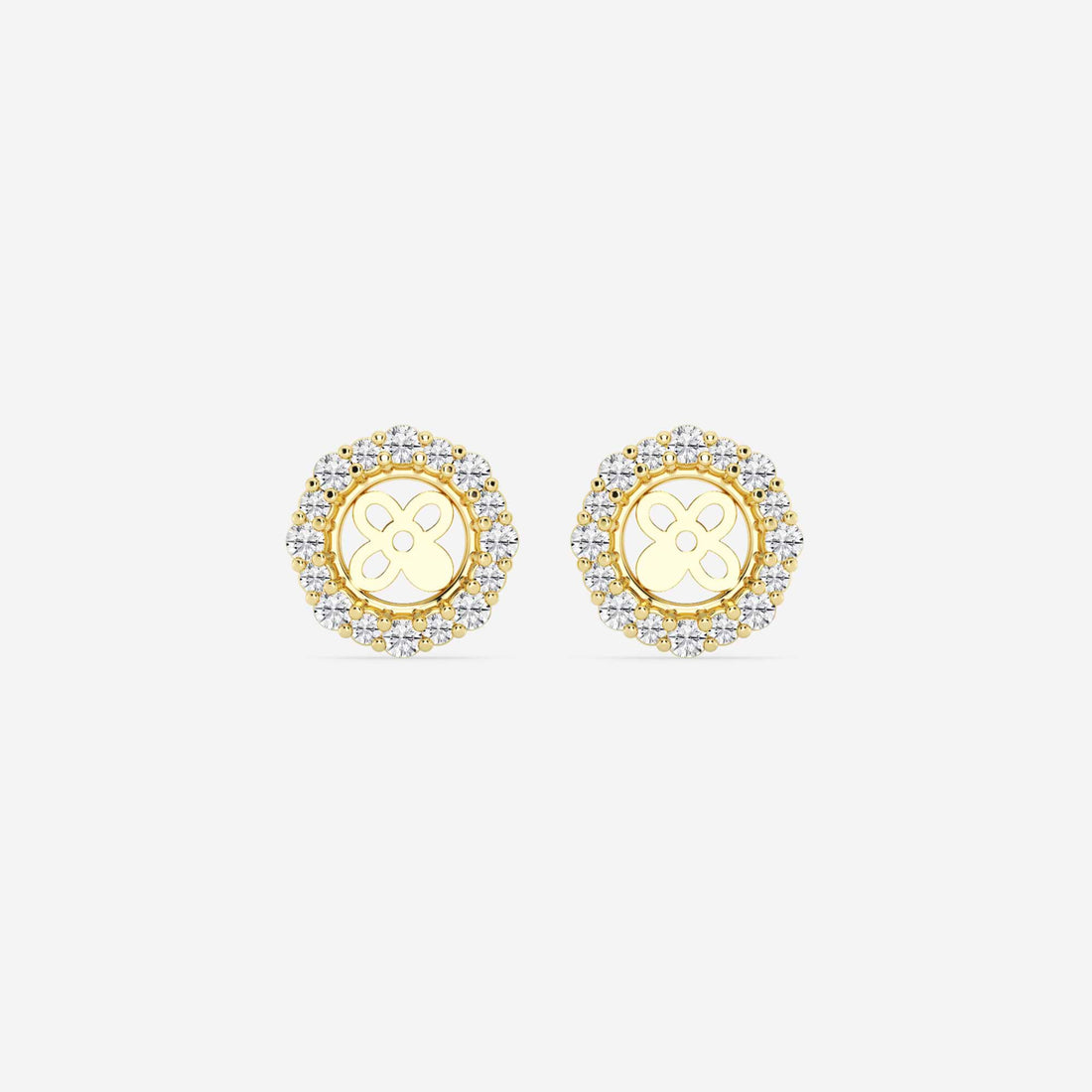 Celestia Round Lab Grown Diamond Halo Earring Jackets