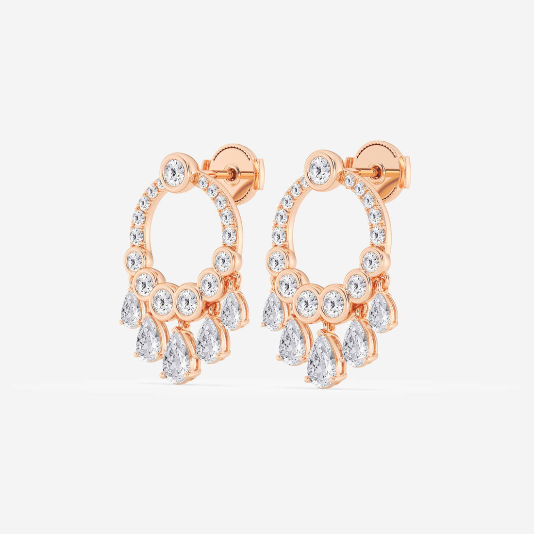 Celestia Pear & Round Lab Grown Diamond Drop Earrings