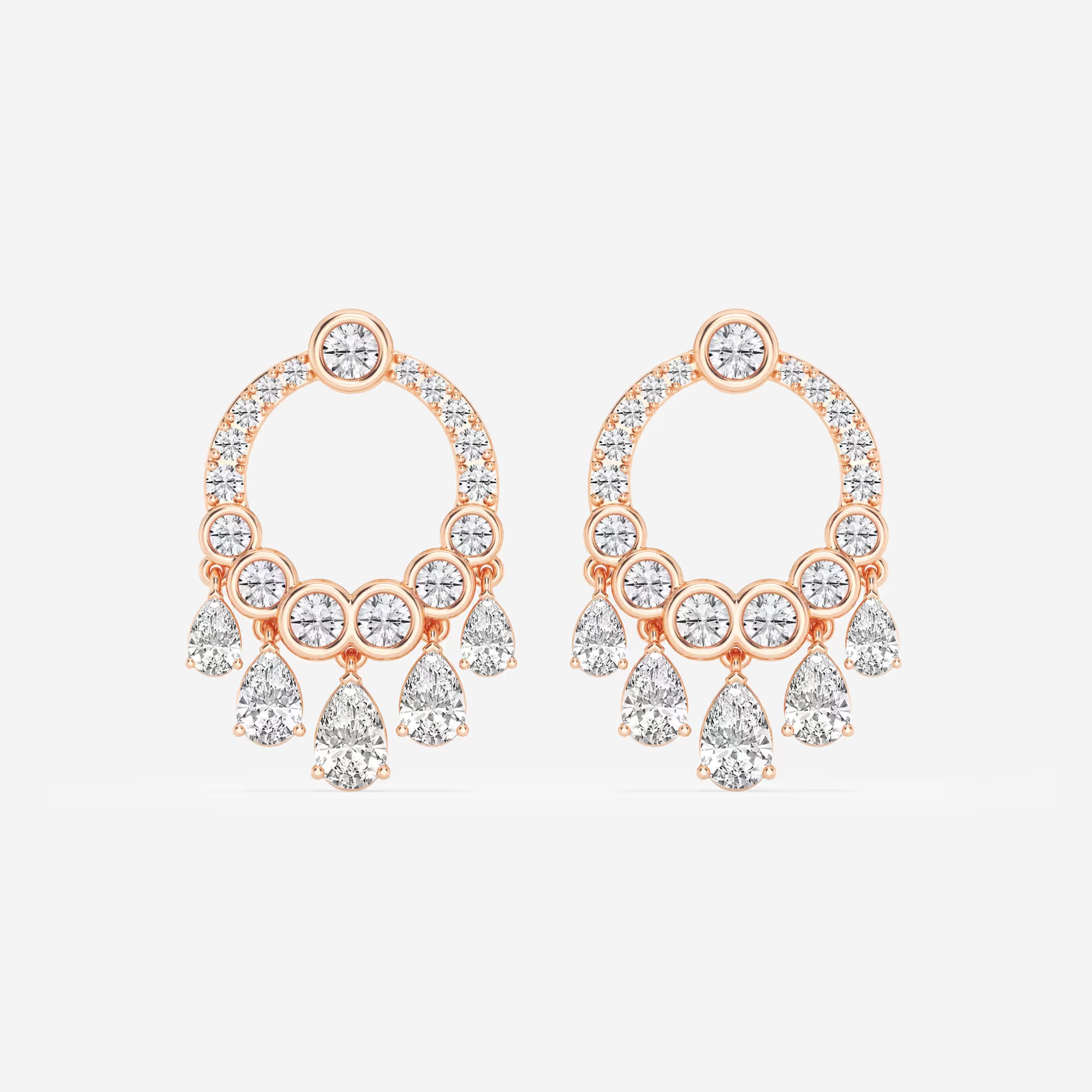 Celestia Pear & Round Lab Grown Diamond Drop Earrings