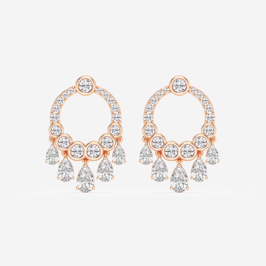 Celestia Pear & Round Lab Grown Diamond Drop Earrings