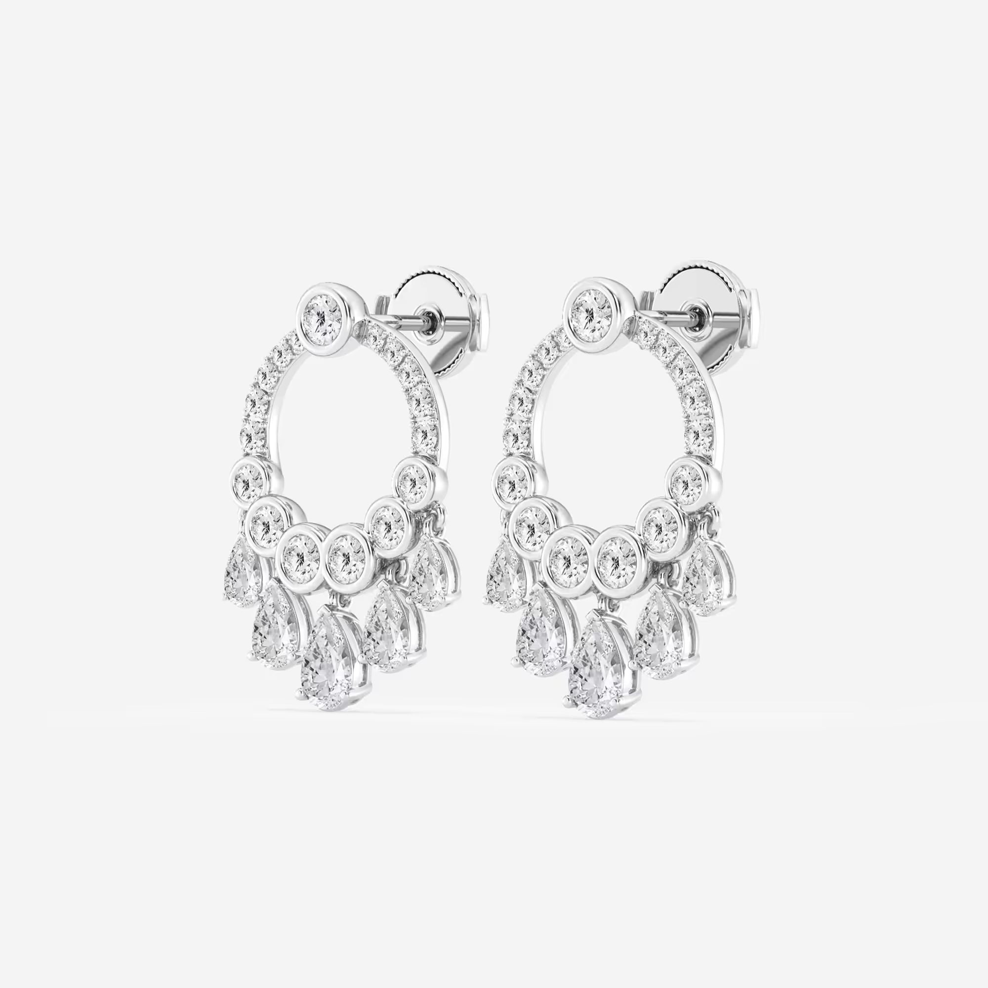 Celestia Pear & Round Lab Grown Diamond Drop Earrings