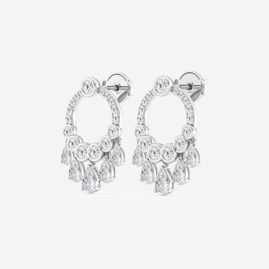 Celestia Pear & Round Lab Grown Diamond Drop Earrings