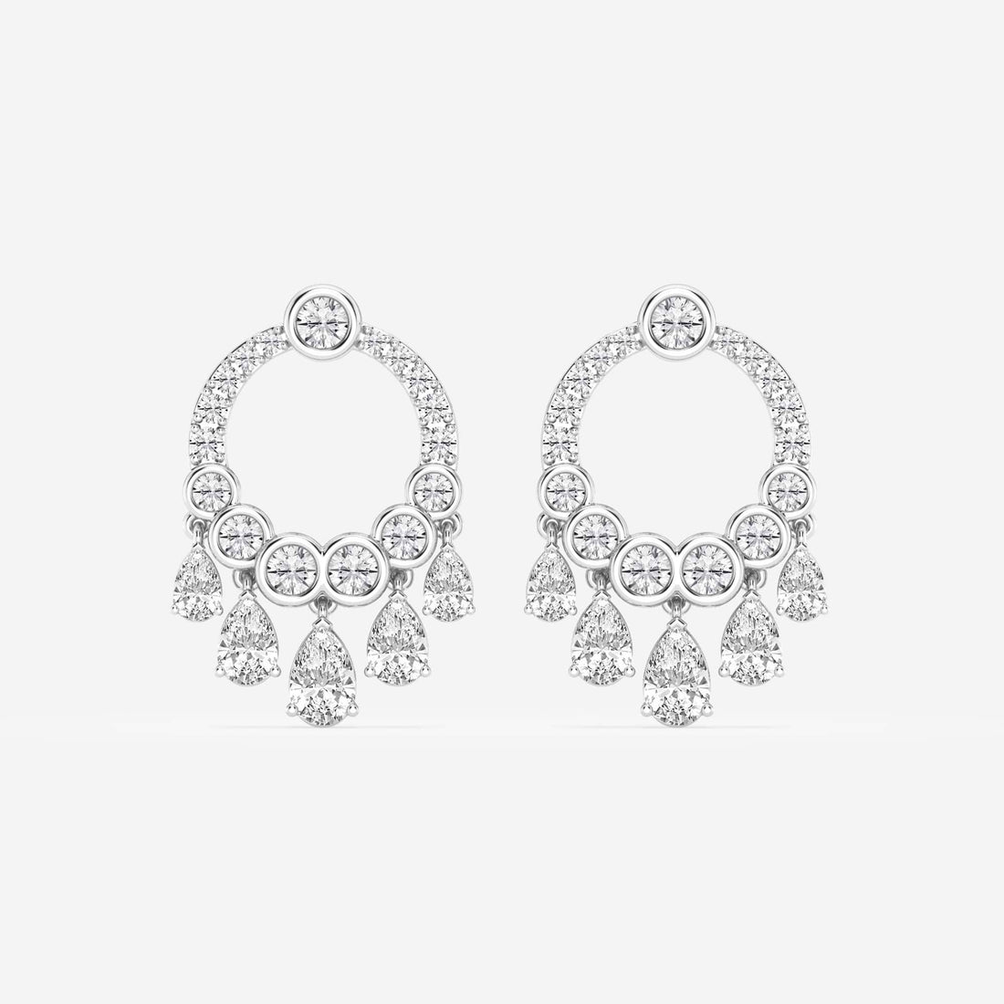 Celestia Pear & Round Lab Grown Diamond Drop Earrings