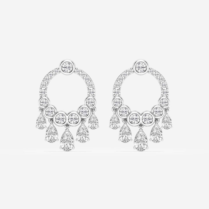 Celestia Pear & Round Lab Grown Diamond Drop Earrings