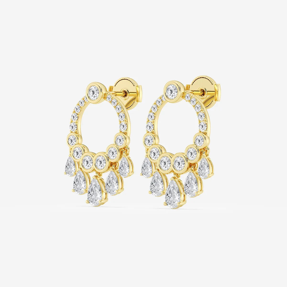 Celestia Pear & Round Lab Grown Diamond Drop Earrings