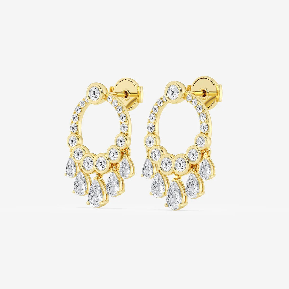 Celestia Pear & Round Lab Grown Diamond Drop Earrings