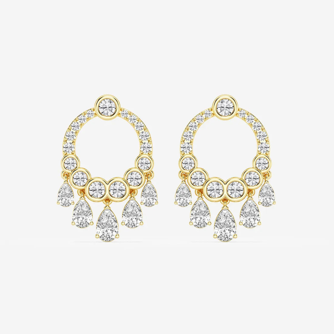 Celestia Pear & Round Lab Grown Diamond Drop Earrings