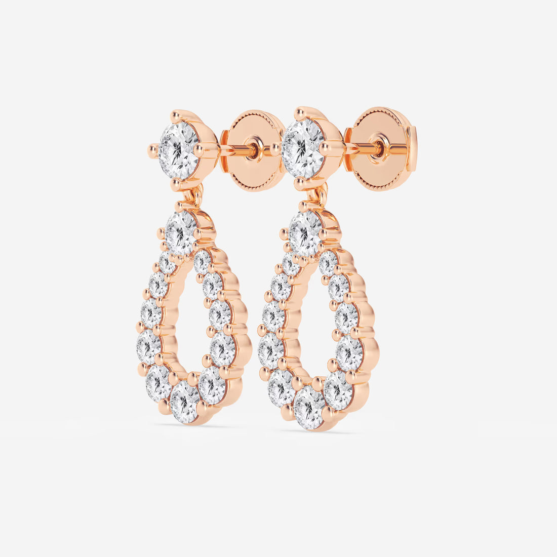 Luminara Graduated Round Lab Grown Diamond Drop Earrings