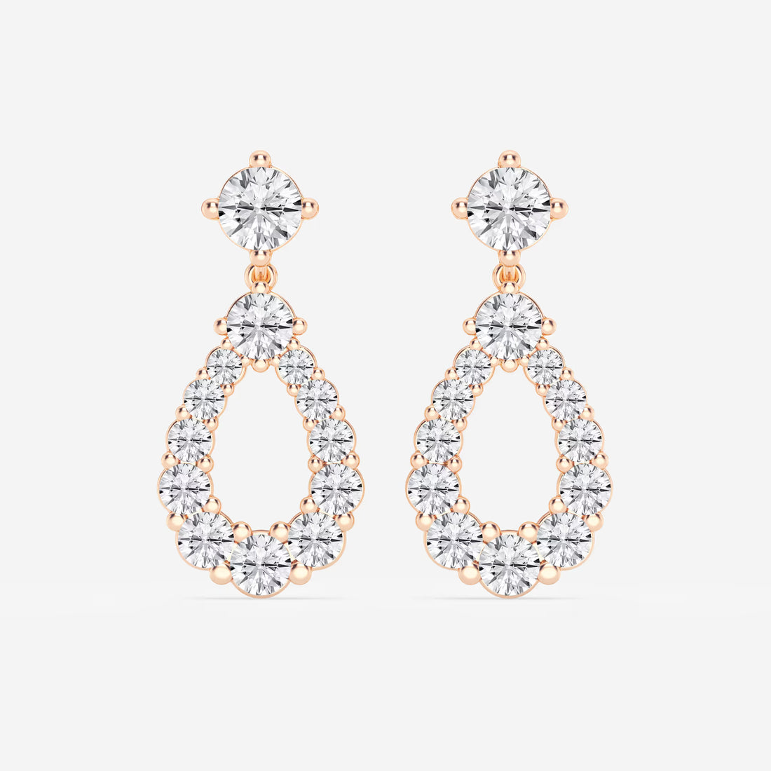 Luminara Graduated Round Lab Grown Diamond Drop Earrings