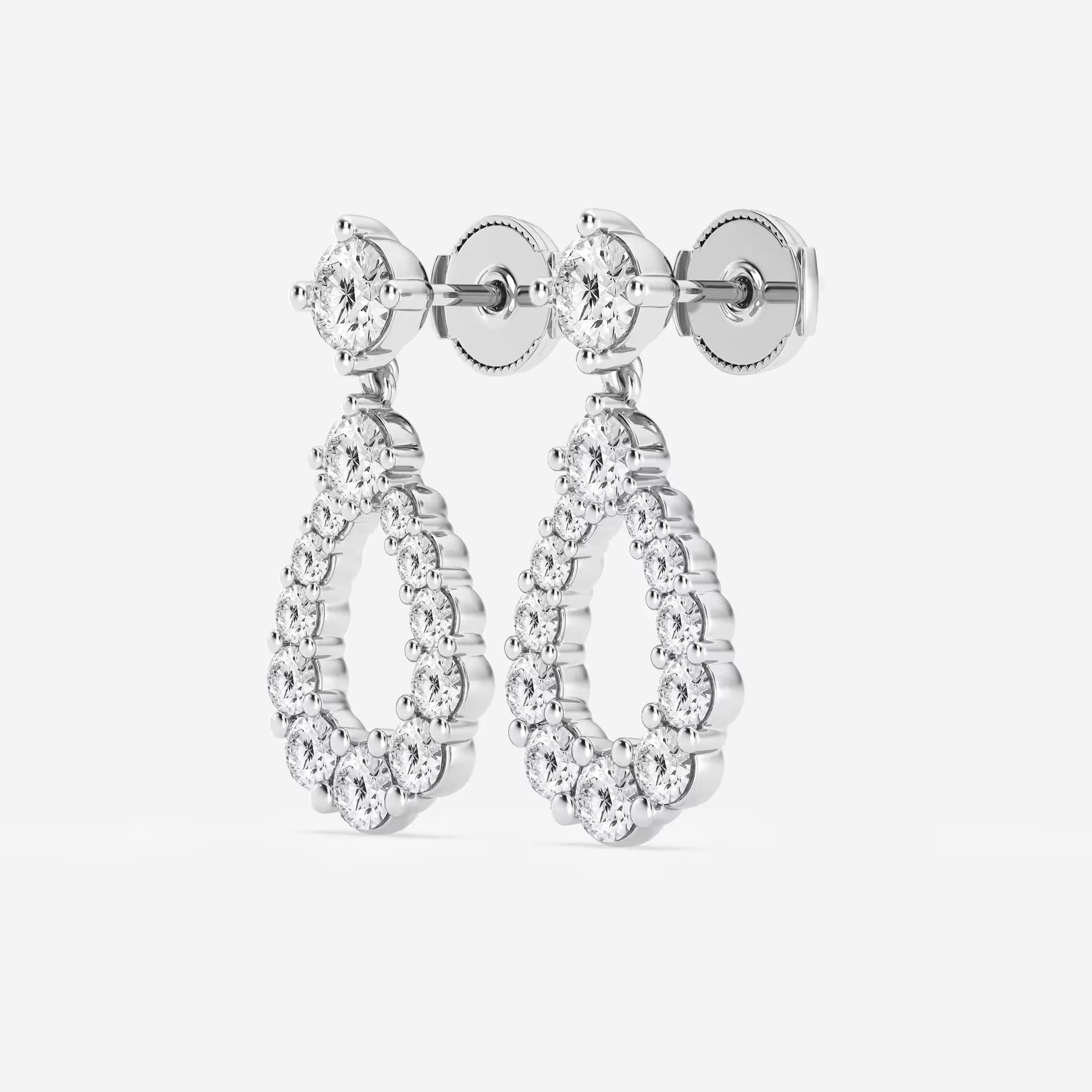 Luminara Graduated Round Lab Grown Diamond Drop Earrings