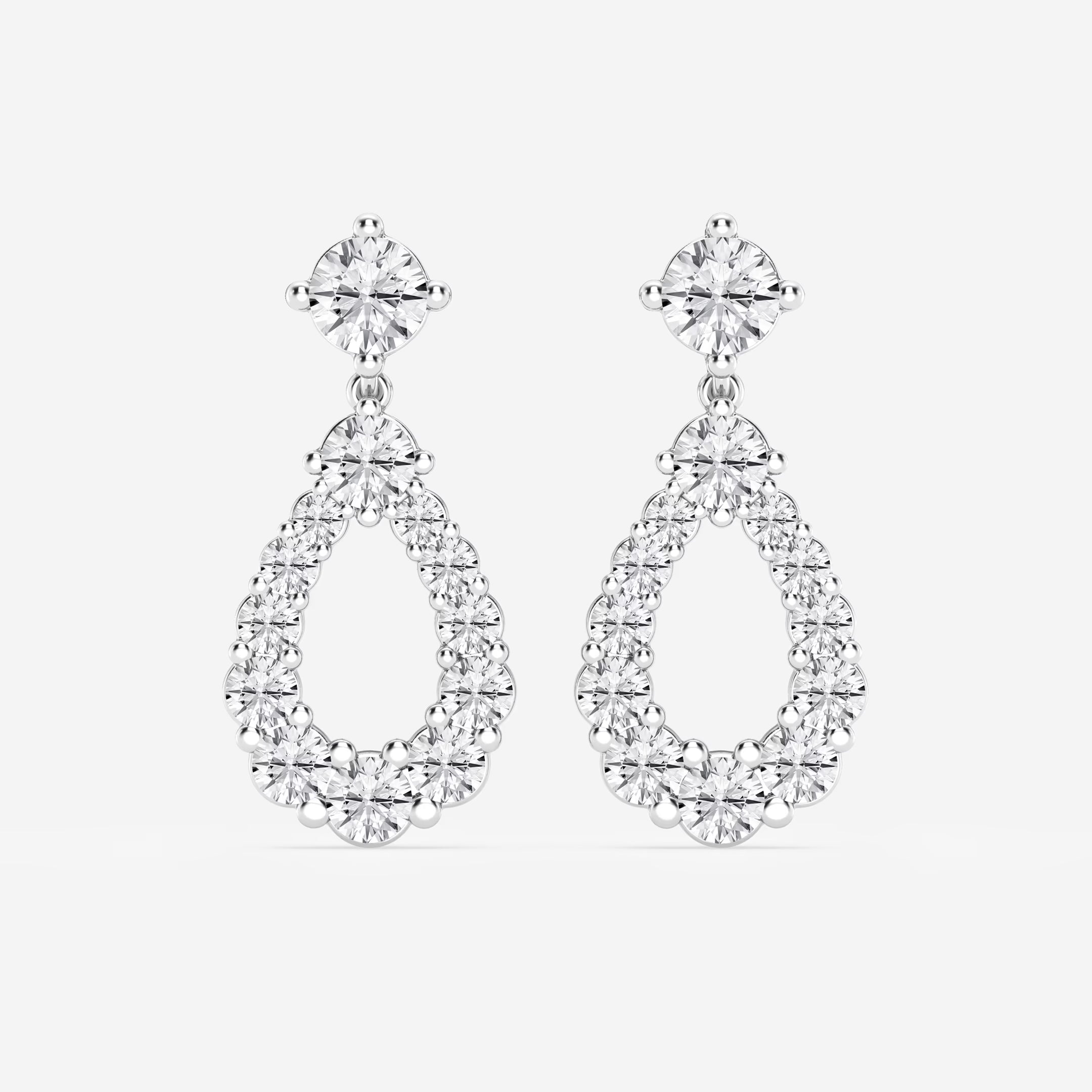 Luminara Graduated Round Lab Grown Diamond Drop Earrings