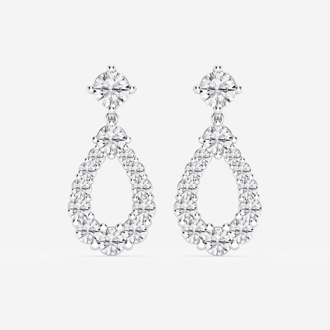 Luminara Graduated Round Lab Grown Diamond Drop Earrings