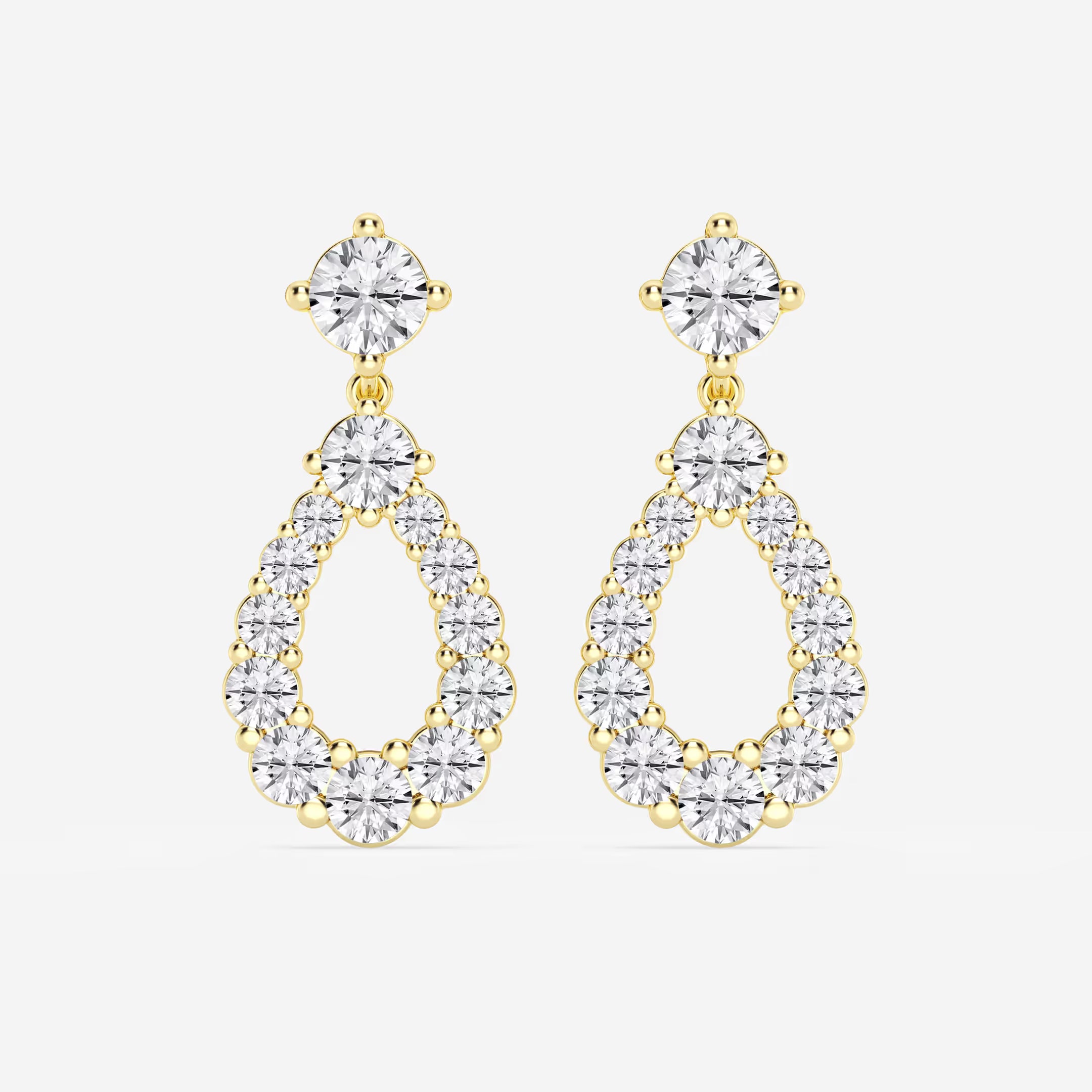 Luminara Graduated Round Lab Grown Diamond Drop Earrings