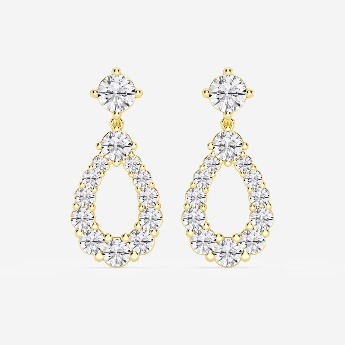 Luminara Graduated Round Lab Grown Diamond Drop Earrings