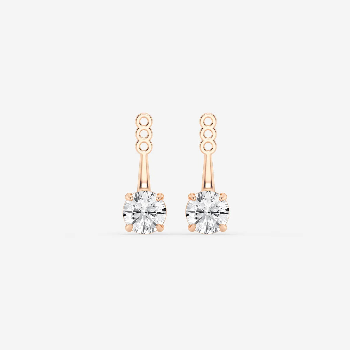 Lunara Round Lab Grown Diamond Drop Earring Jackets