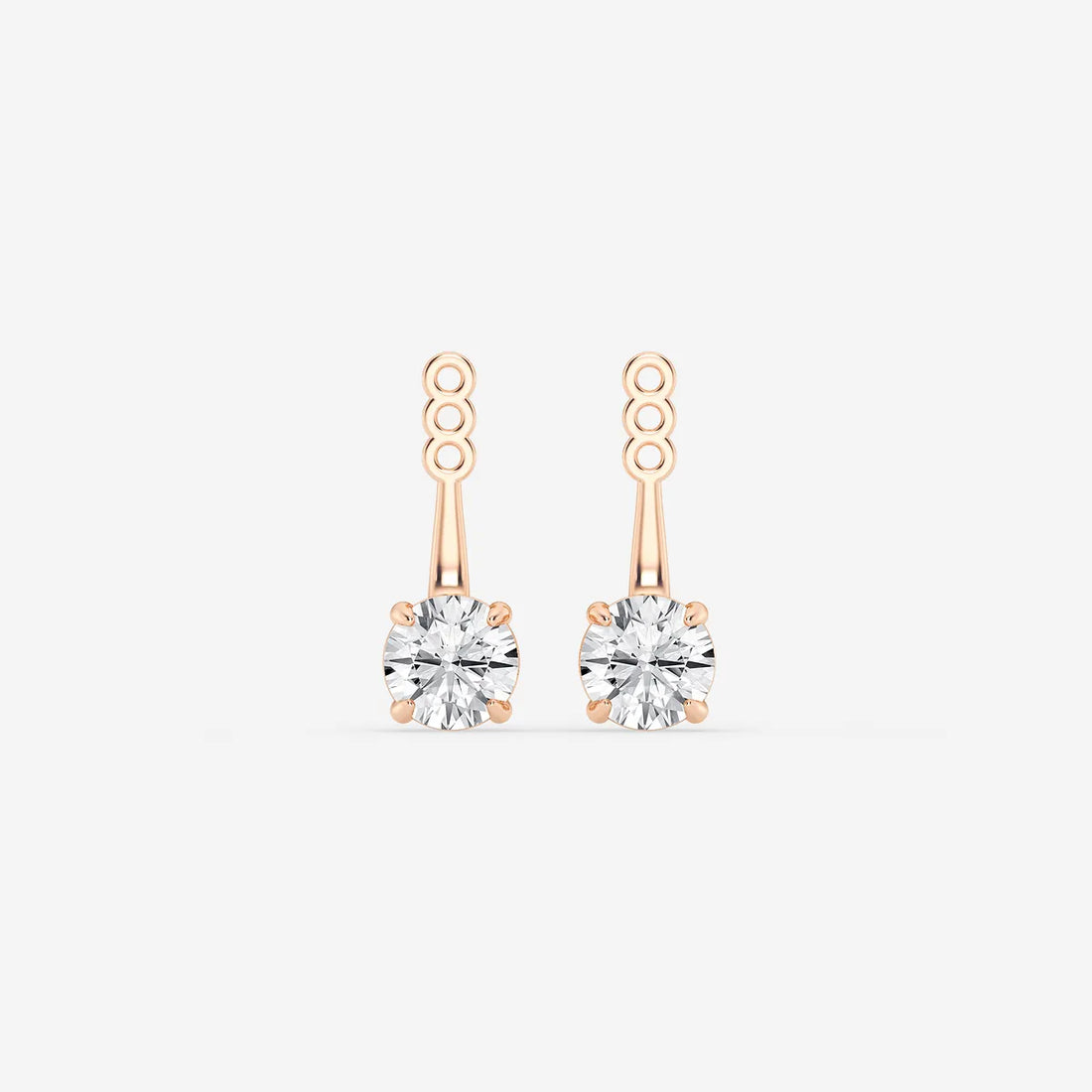 Lunara Round Lab Grown Diamond Drop Earring Jackets