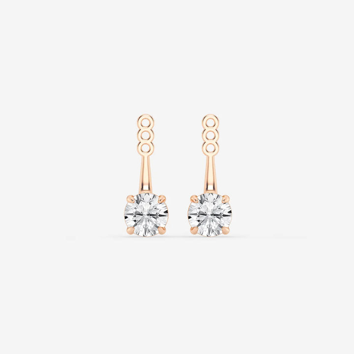 Lunara Round Lab Grown Diamond Drop Earring Jackets