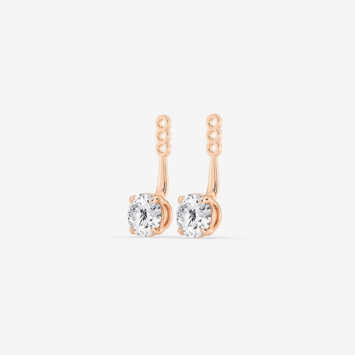 Lunara Round Lab Grown Diamond Drop Earring Jackets