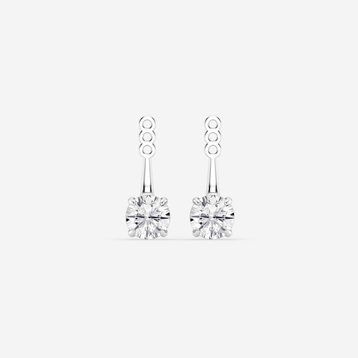 Lunara Round Lab Grown Diamond Drop Earring Jackets