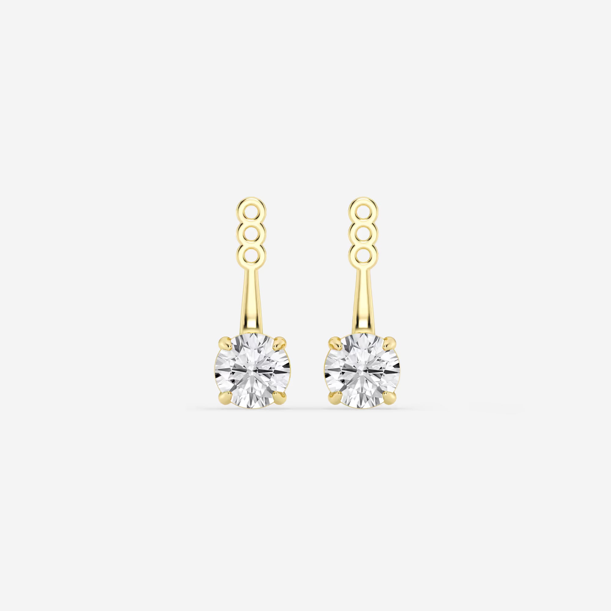 Lunara Round Lab Grown Diamond Drop Earring Jackets
