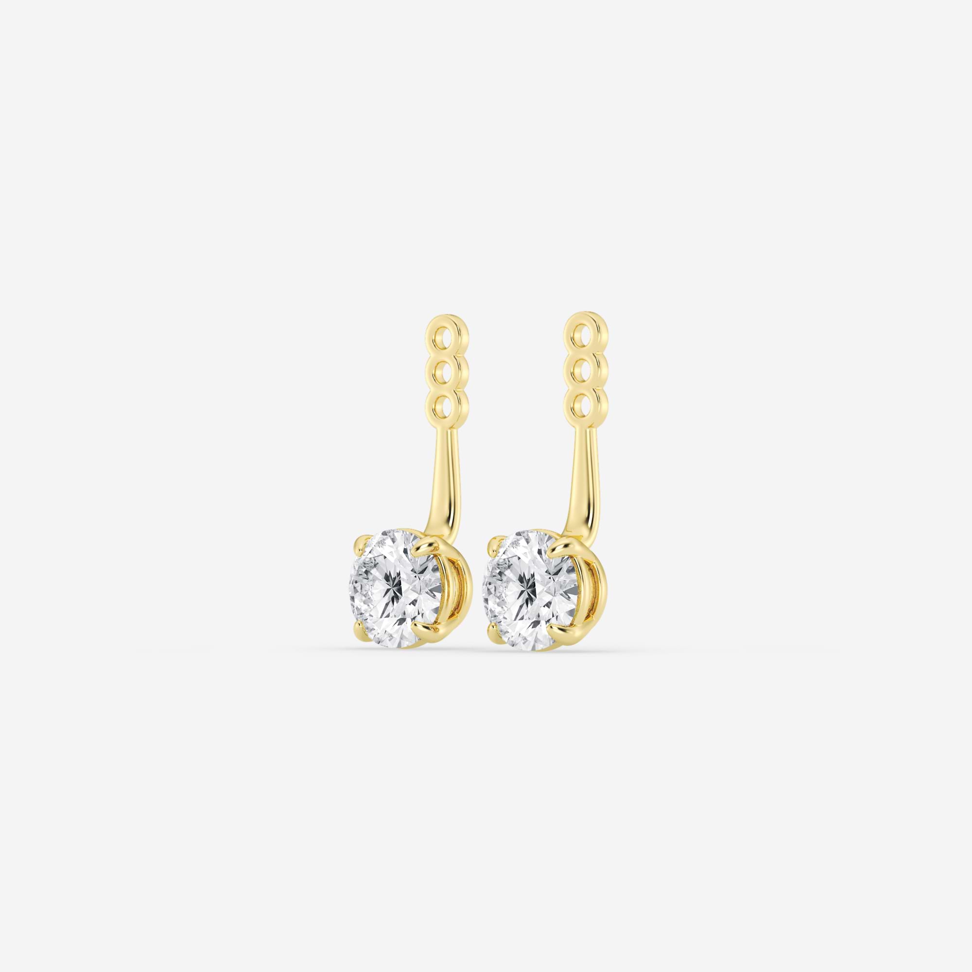 Lunara Round Lab Grown Diamond Drop Earring Jackets