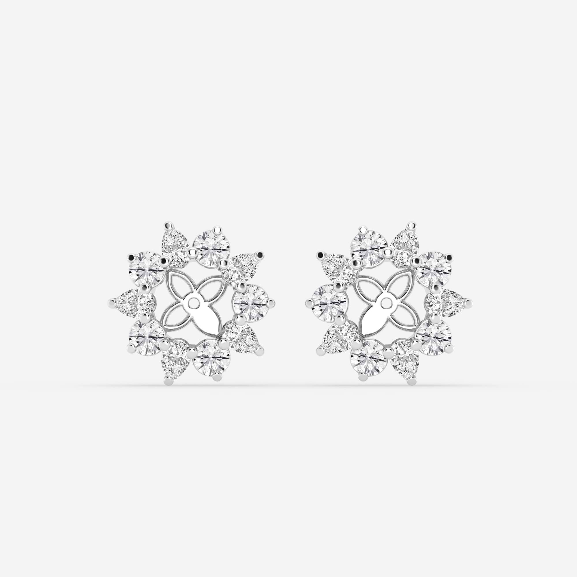 Seraphine Round & Pear Lab Grown Diamond Alternating Halo Earring Jackets