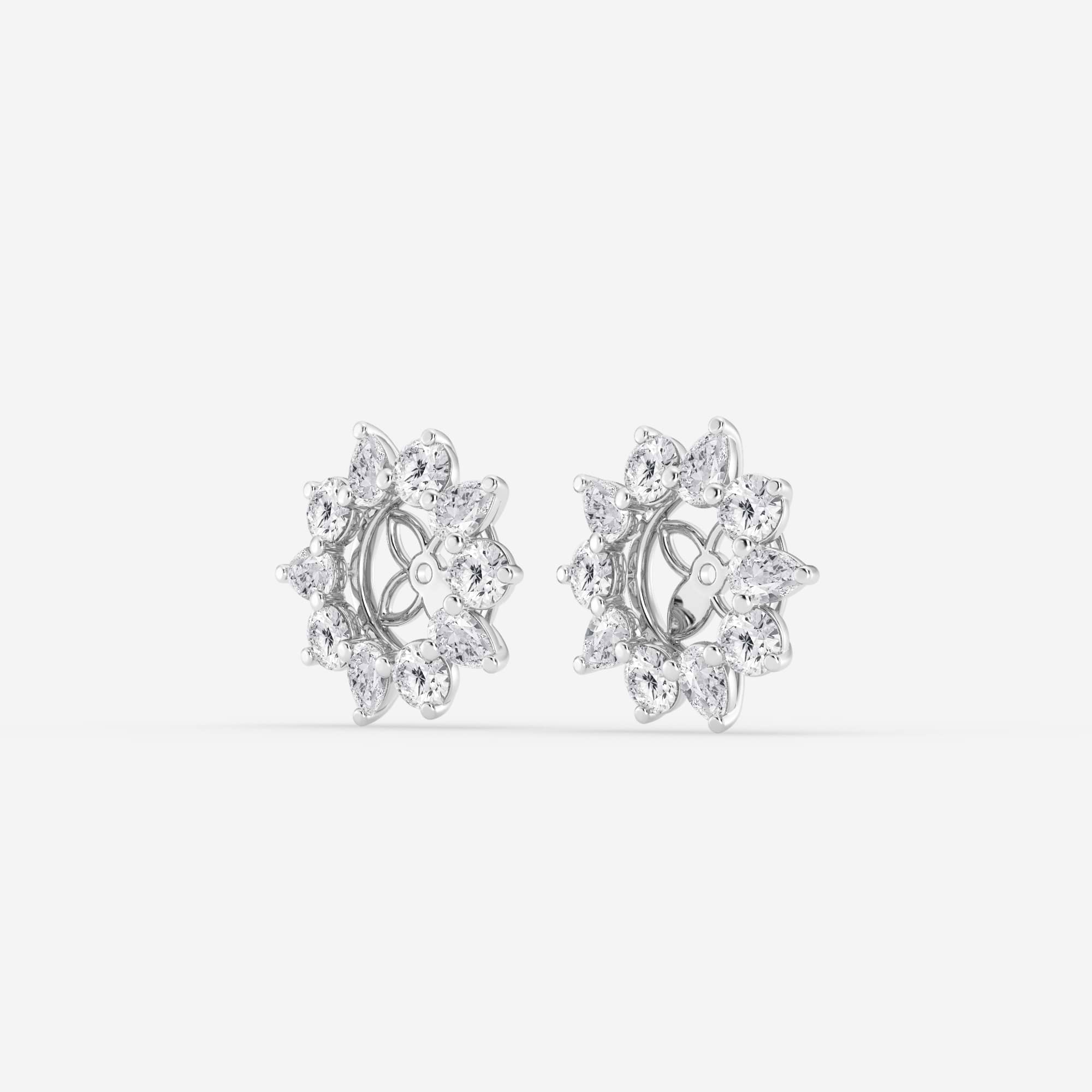 Seraphine Round & Pear Lab Grown Diamond Alternating Halo Earring Jackets