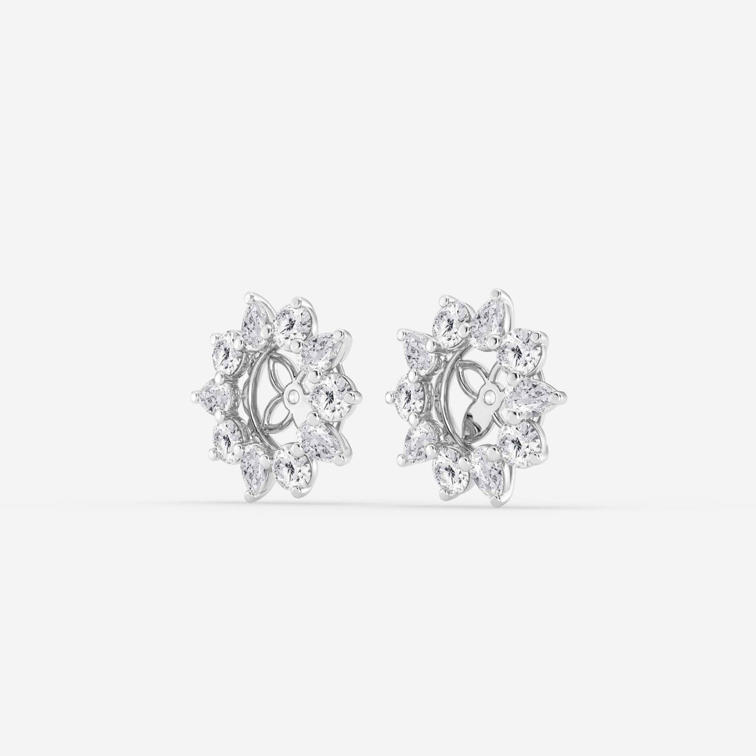 Seraphine Round & Pear Lab Grown Diamond Alternating Halo Earring Jackets
