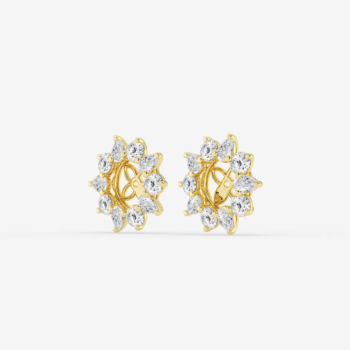Seraphine Round & Pear Lab Grown Diamond Alternating Halo Earring Jackets