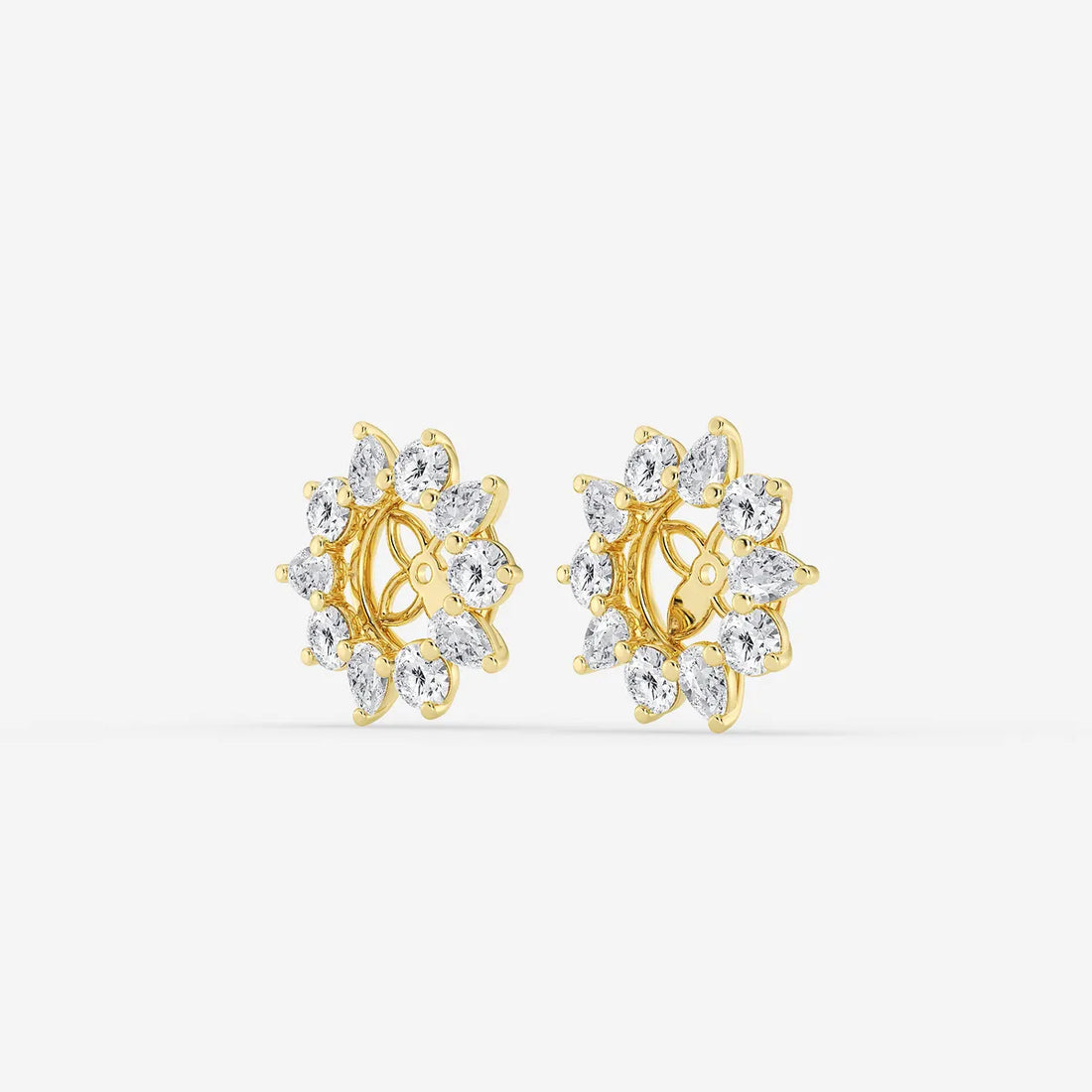 Seraphine Round & Pear Lab Grown Diamond Alternating Halo Earring Jackets