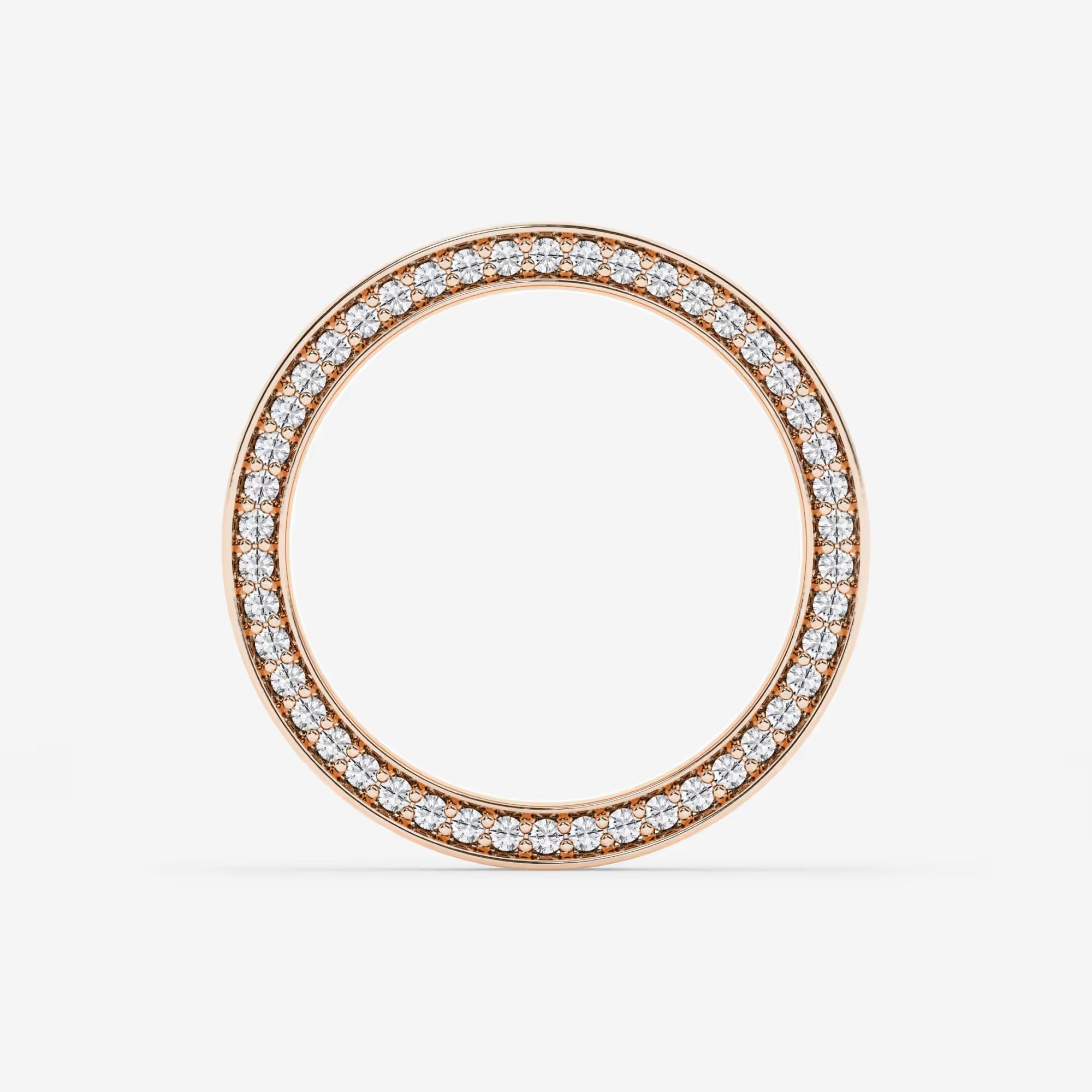 Round Lab Grown Diamond Satin Finish Flat Eternity Band in Solid Gold
