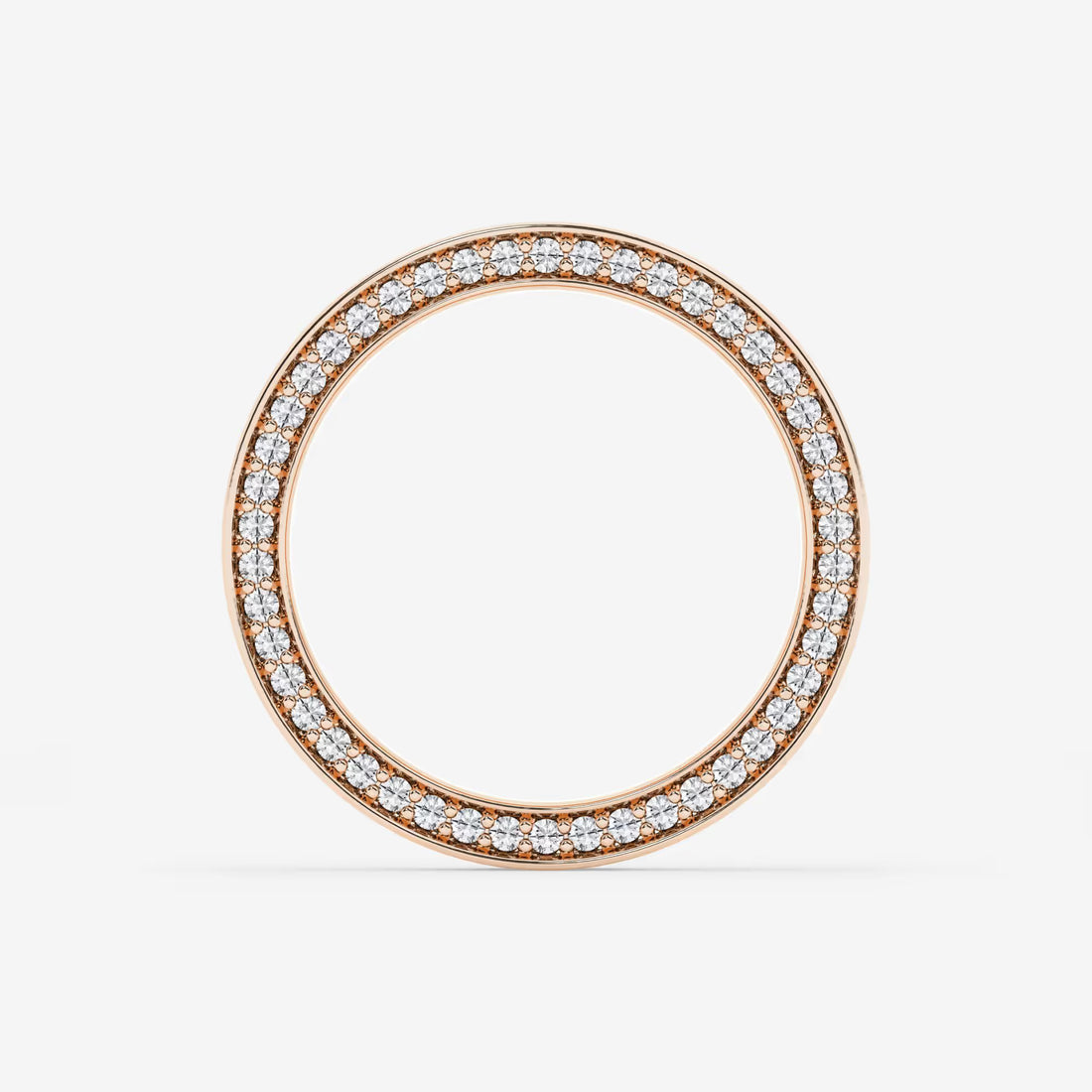 Round Lab Grown Diamond Satin Finish Flat Eternity Band in Solid Gold