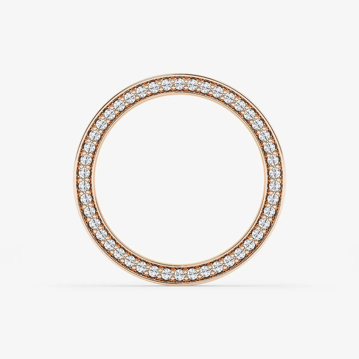 Refined Round Lab Grown Diamond Satin Finish Flat Eternity Band in Yellow Gold